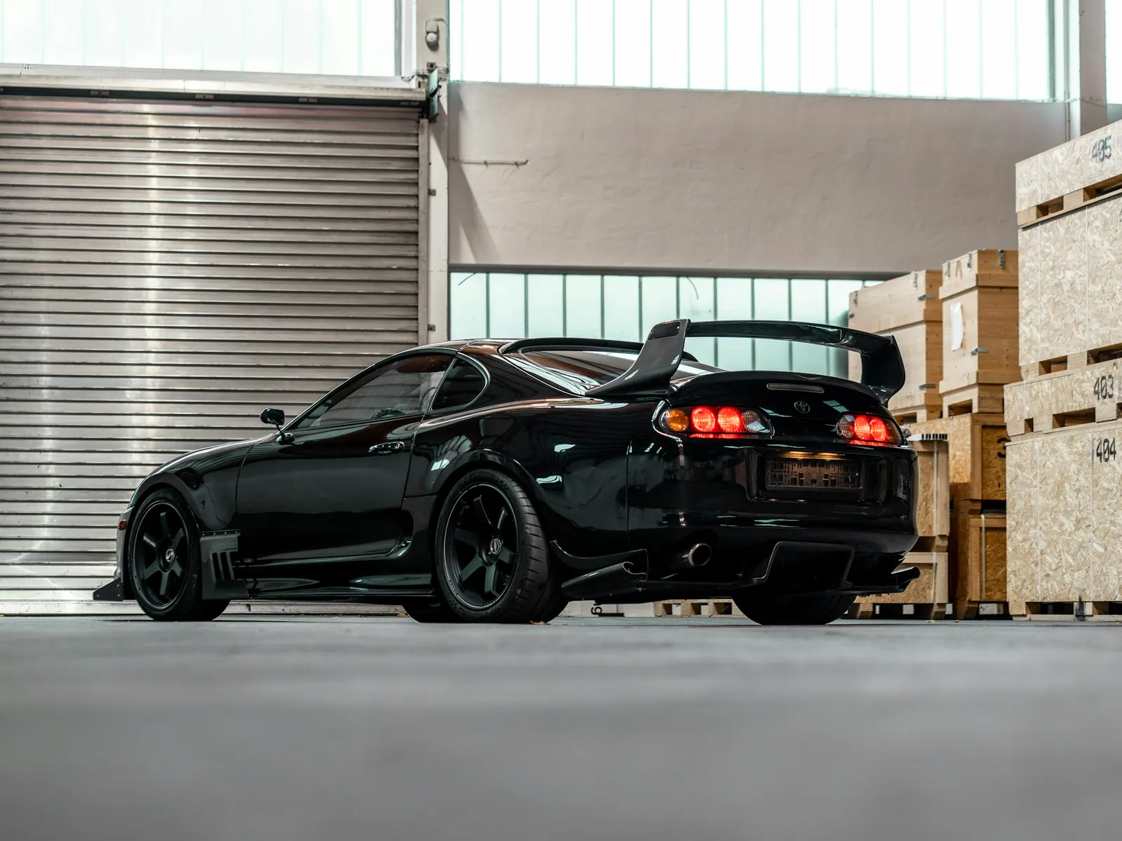 A black Toyota Supra